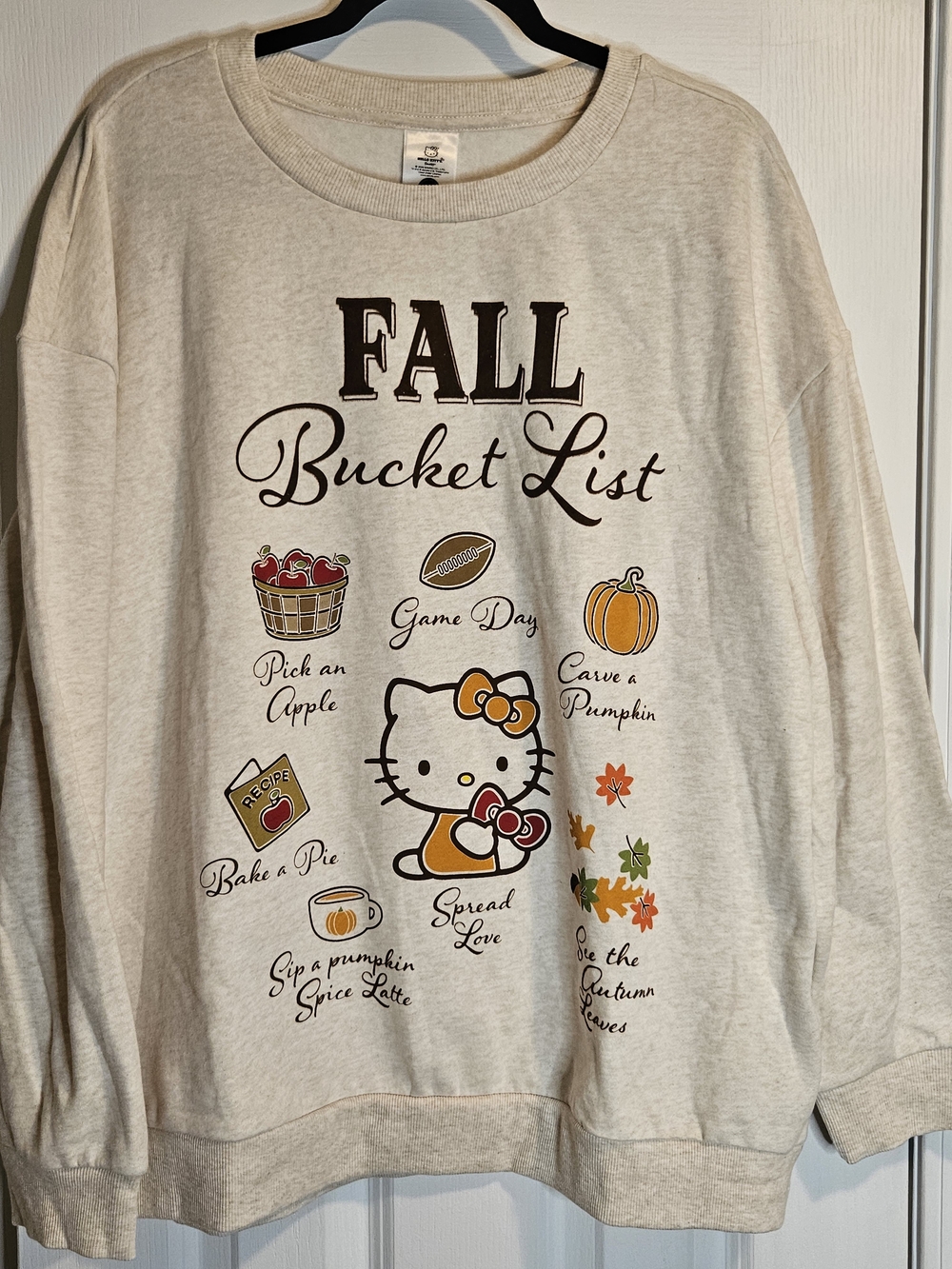 Hello Kitty Cream "Fall Bucket List" Kids Sweatshirt